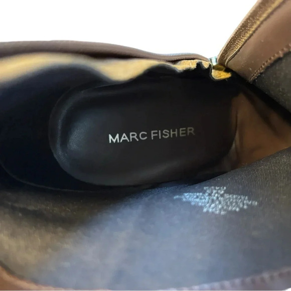 Marc Fisher Womens Cognac Brown Faux Suede Pointed Toe Ankle Boots BHFO 9787 - Picture 4 of 9